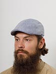 Кепка HAMMABURG арт. 6613503 DUCK CAP HERRINGBONE LINEN (синий / белый)